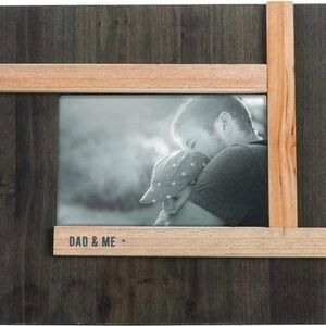 Gift for Dad! Dark Wood "Dad and Me " 4 x 6 inch wall or desk frame!​​​​​​